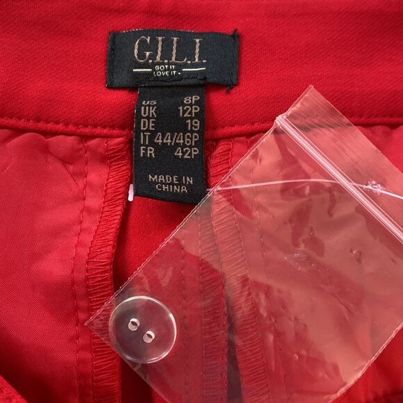 GILI True Red Side Vent Bootcut  Button Detail High Rise Pants Stretch Western - Picture 9 of 16